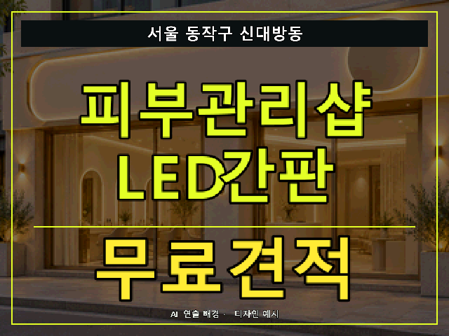 서울 동작구 신대방동 피부관리샵 LED간판 무료견적 안내 썸네일 · AI 연출 배경
