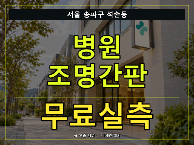 서울 송파구 석촌동 병원 조명간판 무료실측 안내 썸네일 · AI 연출 배경