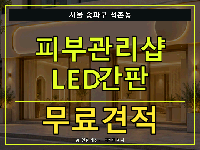 서울 송파구 석촌동 피부관리샵 LED간판 무료견적 안내 썸네일 · AI 연출 배경