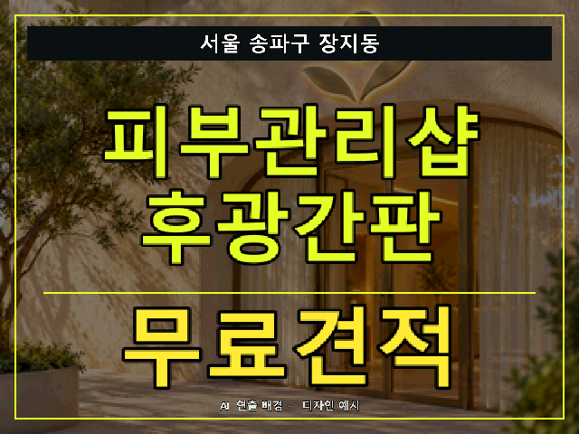 서울 송파구 장지동 피부관리샵 후광간판 무료견적 안내 썸네일 · AI 연출 배경