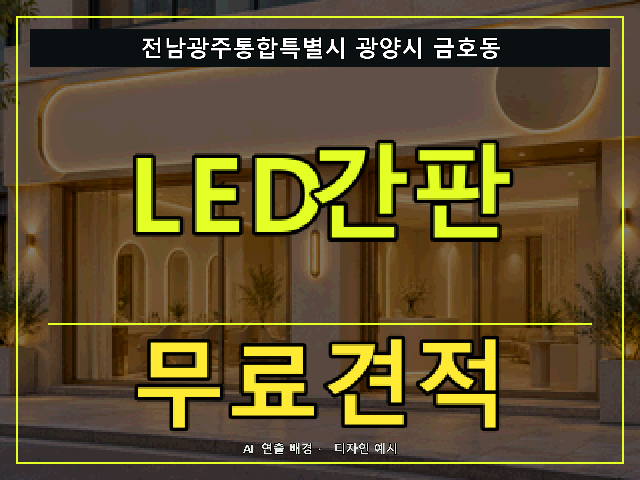 전남광주통합특별시 광양시 금호동 LED간판 무료견적 안내 썸네일 · AI 연출 배경