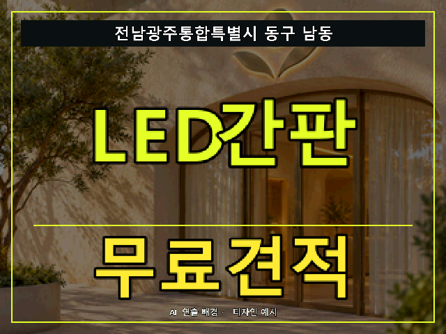 전남광주통합특별시 동구 남동 LED간판 무료견적 안내 썸네일 · AI 연출 배경