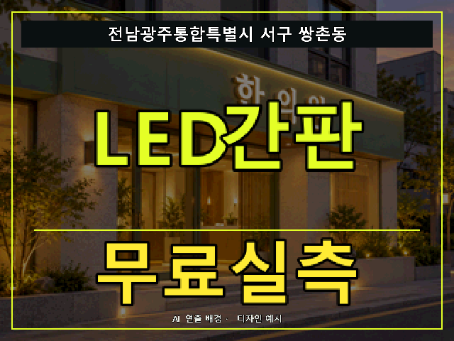 전남광주통합특별시 서구 쌍촌동 LED간판 무료실측 안내 썸네일 · AI 연출 배경