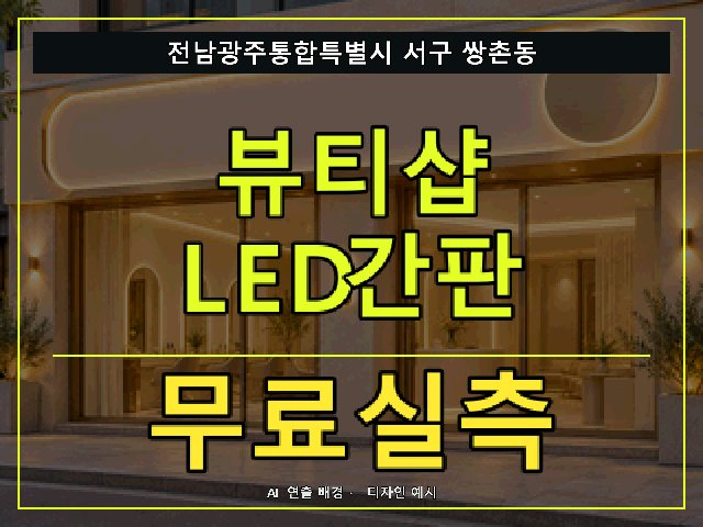 전남광주통합특별시 서구 쌍촌동 뷰티샵 LED간판 무료실측 안내 썸네일 · AI 연출 배경