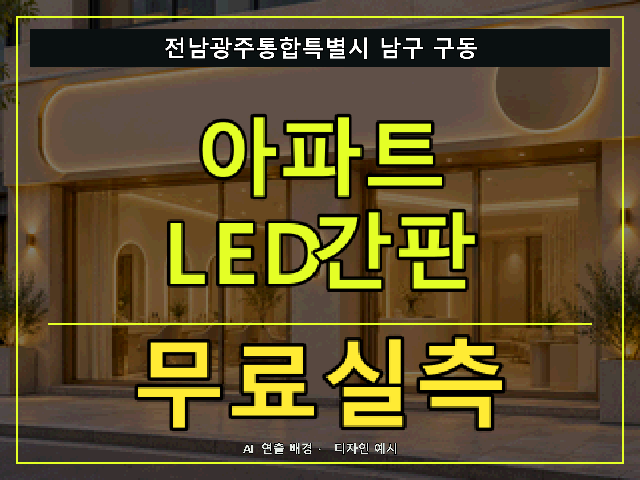 전남광주통합특별시 남구 구동 아파트 LED간판 무료실측 안내 썸네일 · AI 연출 배경