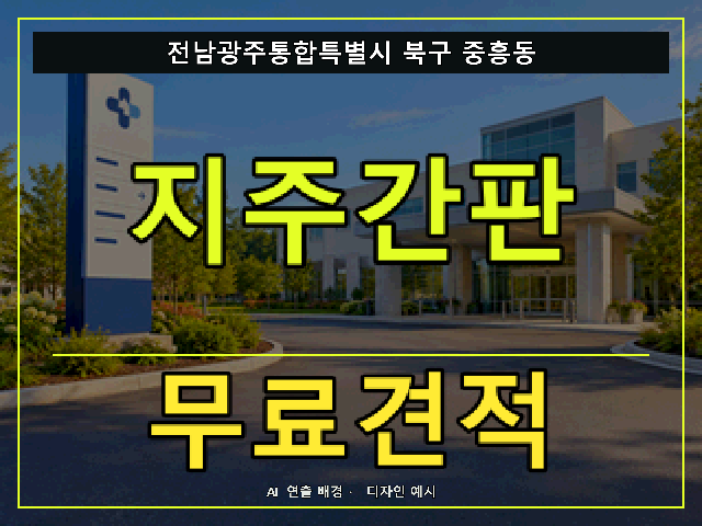 전남광주통합특별시 북구 중흥동 지주간판 무료견적 안내 썸네일 · AI 연출 배경