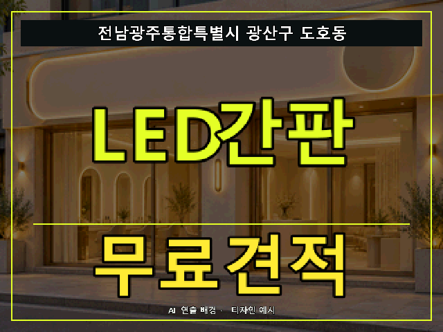 전남광주통합특별시 광산구 도호동 LED간판 무료견적 안내 썸네일 · AI 연출 배경