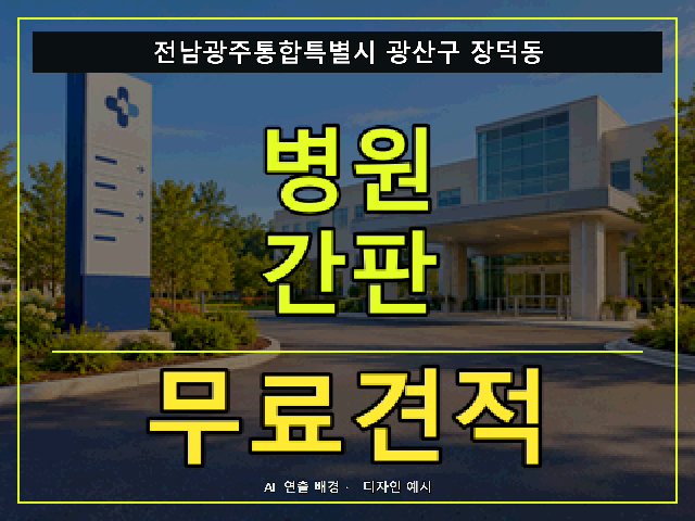 전남광주통합특별시 광산구 장덕동 병원 간판 무료견적 안내 썸네일 · AI 연출 배경