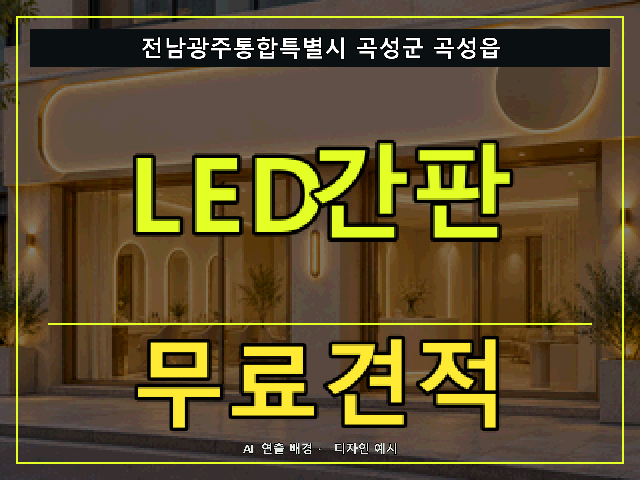 전남광주통합특별시 곡성군 곡성읍 LED간판 무료견적 안내 썸네일 · AI 연출 배경