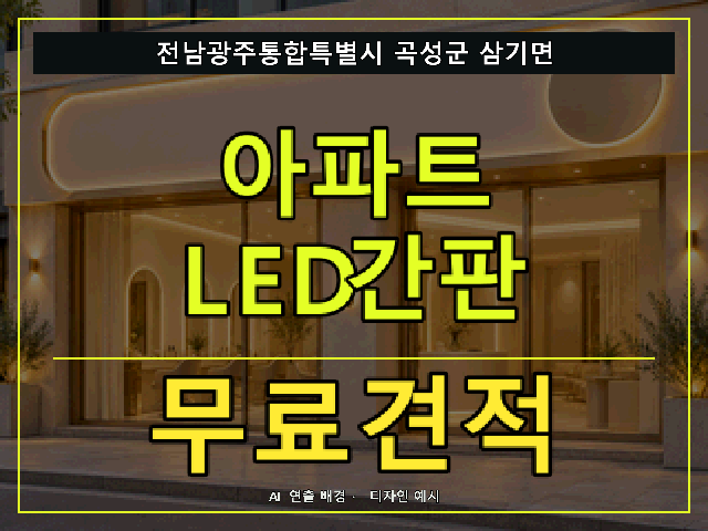 전남광주통합특별시 곡성군 삼기면 아파트 LED간판 무료견적 안내 썸네일 · AI 연출 배경