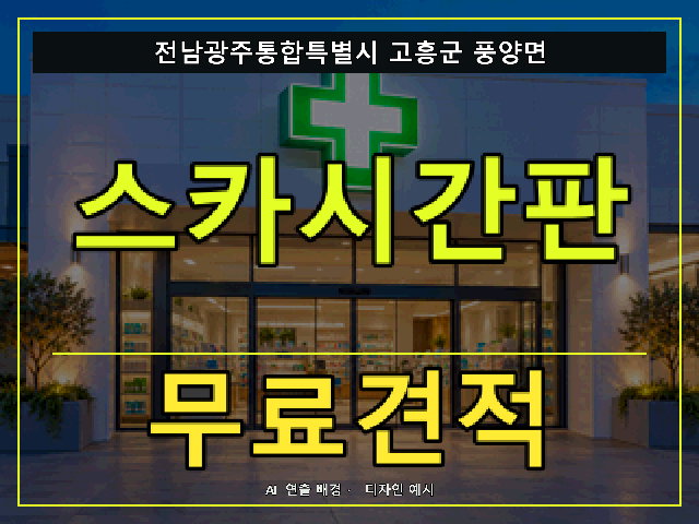 전남광주통합특별시 고흥군 풍양면 스카시간판 무료견적 안내 썸네일 · AI 연출 배경