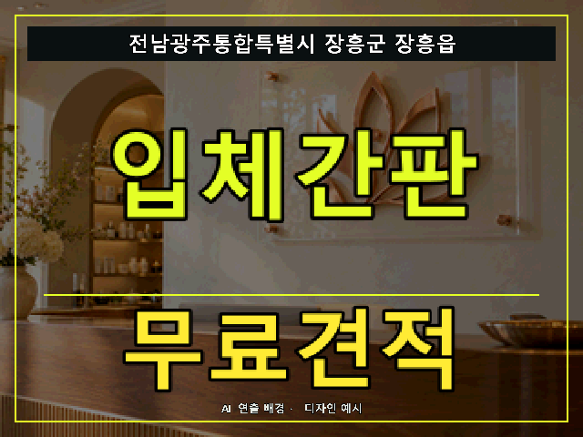 전남광주통합특별시 장흥군 장흥읍 입체간판 무료견적 안내 썸네일 · AI 연출 배경