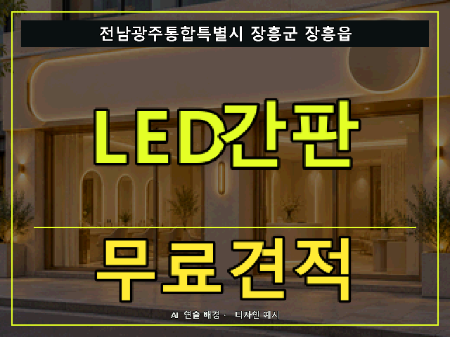 전남광주통합특별시 장흥군 장흥읍 LED간판 무료견적 안내 썸네일 · AI 연출 배경