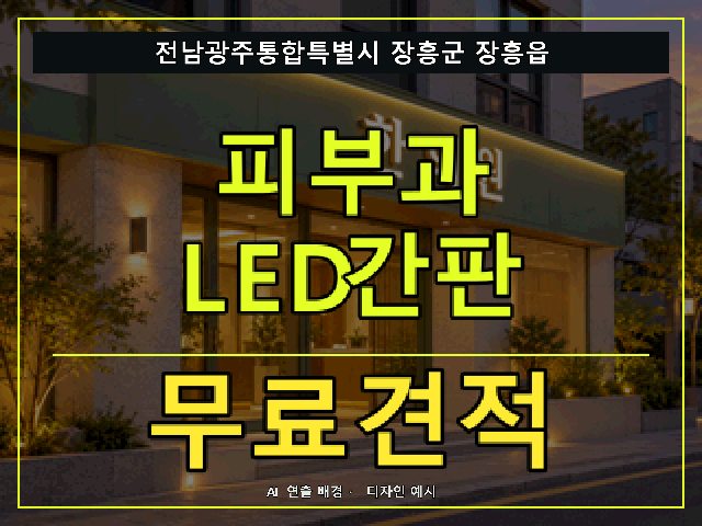 전남광주통합특별시 장흥군 장흥읍 피부과 LED간판 무료견적 안내 썸네일 · AI 연출 배경