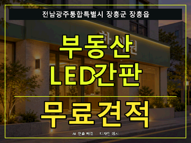 전남광주통합특별시 장흥군 장흥읍 부동산 LED간판 무료견적 안내 썸네일 · AI 연출 배경