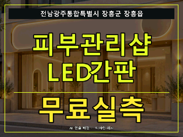 전남광주통합특별시 장흥군 장흥읍 피부관리샵 LED간판 무료실측 안내 썸네일 · AI 연출 배경