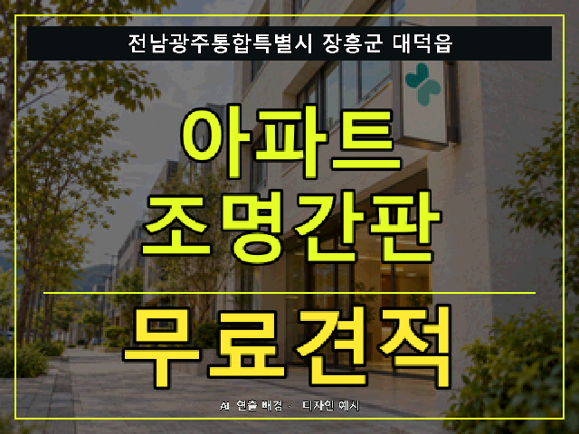 전남광주통합특별시 장흥군 대덕읍 아파트 조명간판 무료견적 안내 썸네일 · AI 연출 배경