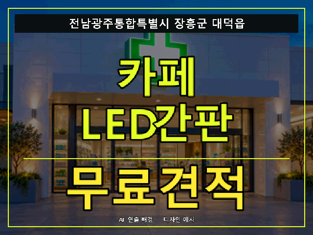 전남광주통합특별시 장흥군 대덕읍 카페 LED간판 무료견적 안내 썸네일 · AI 연출 배경