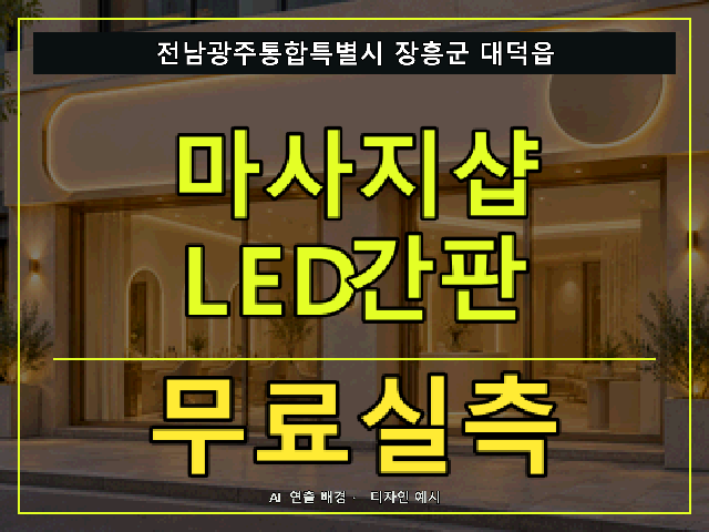 전남광주통합특별시 장흥군 대덕읍 마사지샵 LED간판 무료실측 안내 썸네일 · AI 연출 배경