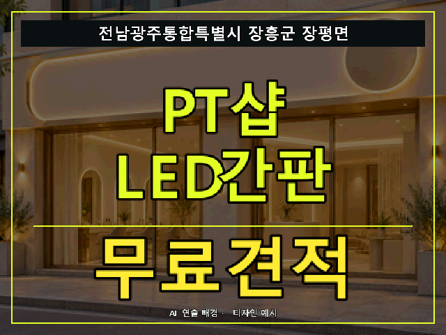전남광주통합특별시 장흥군 장평면 PT샵 LED간판 무료견적 안내 썸네일 · AI 연출 배경