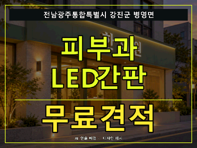 전남광주통합특별시 강진군 병영면 피부과 LED간판 무료견적 안내 썸네일 · AI 연출 배경