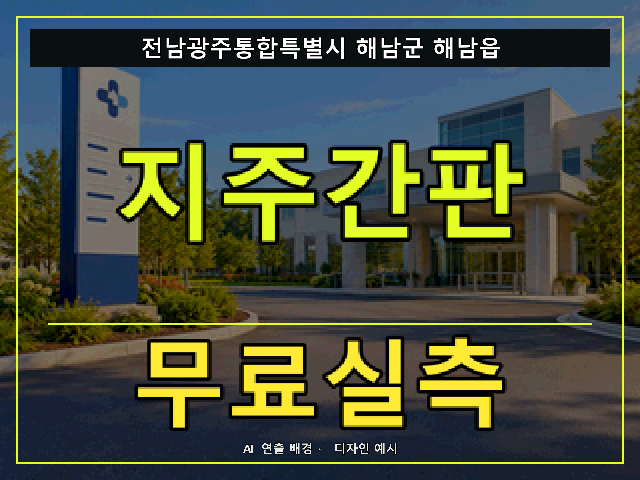 전남광주통합특별시 해남군 해남읍 지주간판 무료실측 안내 썸네일 · AI 연출 배경