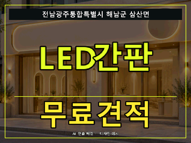 전남광주통합특별시 해남군 삼산면 LED간판 무료견적 안내 썸네일 · AI 연출 배경
