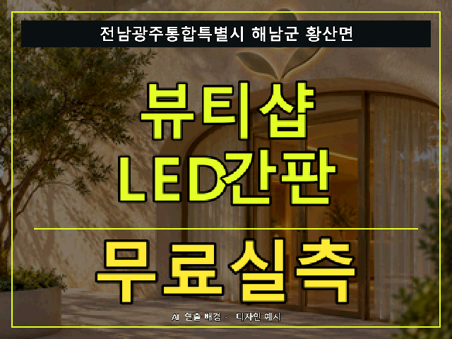 전남광주통합특별시 해남군 황산면 뷰티샵 LED간판 무료실측 안내 썸네일 · AI 연출 배경