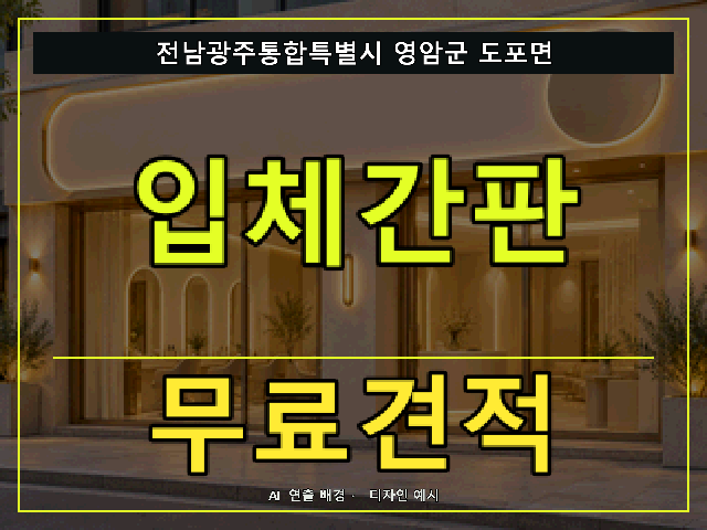 전남광주통합특별시 영암군 도포면 입체간판 무료견적 안내 썸네일 · AI 연출 배경
