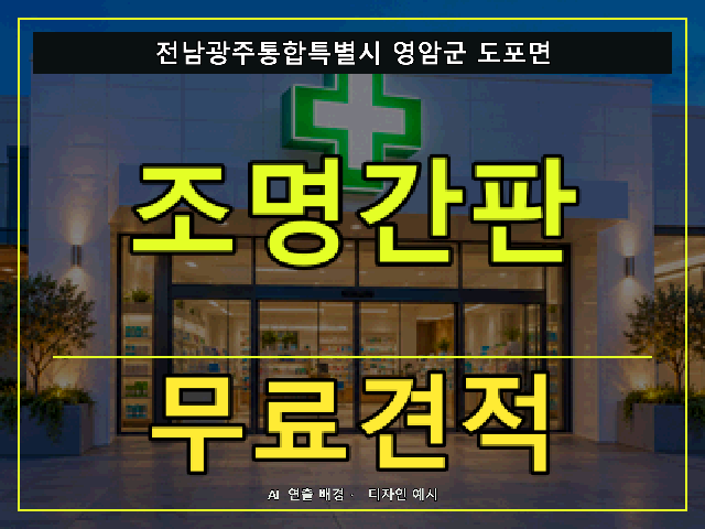 전남광주통합특별시 영암군 도포면 조명간판 무료견적 안내 썸네일 · AI 연출 배경
