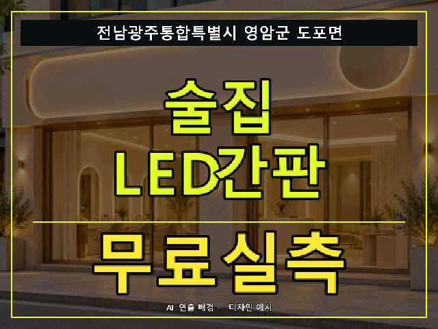 전남광주통합특별시 영암군 도포면 술집 LED간판 무료실측 안내 썸네일 · AI 연출 배경