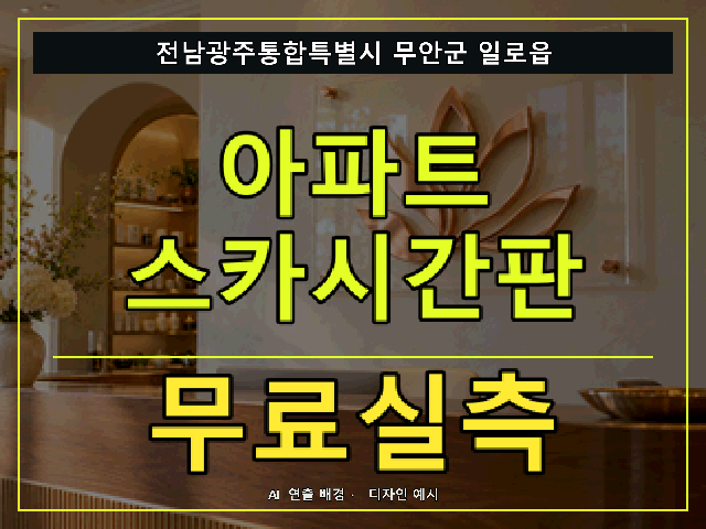 전남광주통합특별시 무안군 일로읍 아파트 스카시간판 무료실측 안내 썸네일 · AI 연출 배경