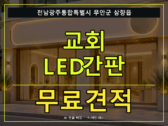 전남광주통합특별시 무안군 삼향읍 교회 LED간판 무료견적 안내 썸네일 · AI 연출 배경