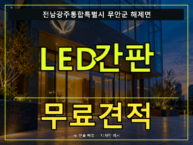 전남광주통합특별시 무안군 해제면 LED간판 무료견적 안내 썸네일 · AI 연출 배경