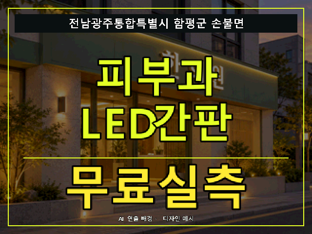 전남광주통합특별시 함평군 손불면 피부과 LED간판 무료실측 안내 썸네일 · AI 연출 배경
