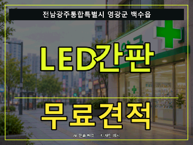 전남광주통합특별시 영광군 백수읍 LED간판 무료견적 안내 썸네일 · AI 연출 배경