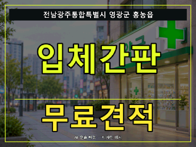 전남광주통합특별시 영광군 홍농읍 입체간판 무료견적 안내 썸네일 · AI 연출 배경