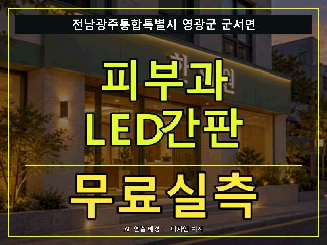 전남광주통합특별시 영광군 군서면 피부과 LED간판 무료실측 안내 썸네일 · AI 연출 배경