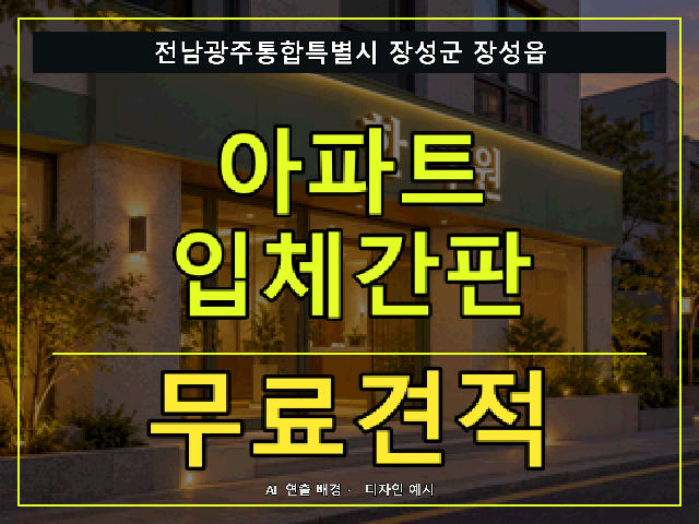 전남광주통합특별시 장성군 장성읍 아파트 입체간판 무료견적 안내 썸네일 · AI 연출 배경