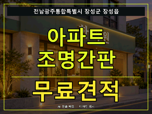 전남광주통합특별시 장성군 장성읍 아파트 조명간판 무료견적 안내 썸네일 · AI 연출 배경
