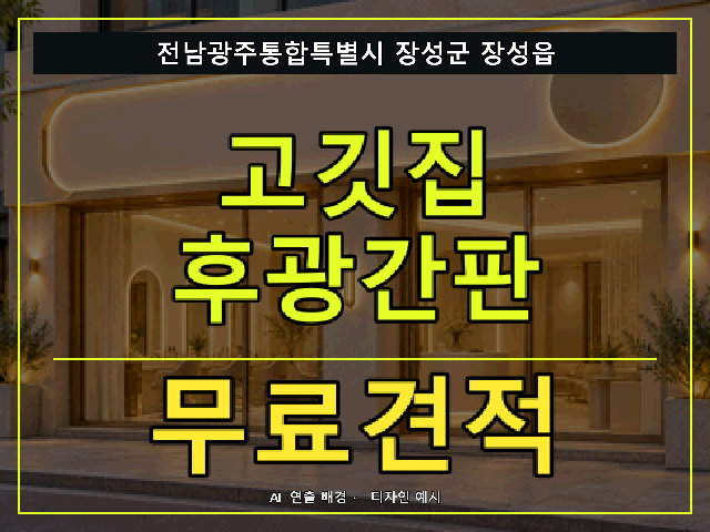 전남광주통합특별시 장성군 장성읍 고깃집 후광간판 무료견적 안내 썸네일 · AI 연출 배경