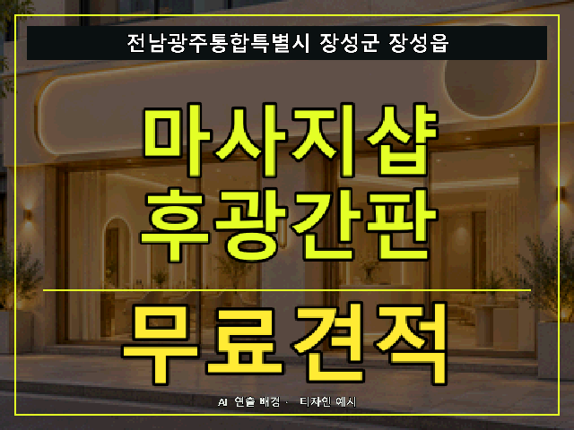 전남광주통합특별시 장성군 장성읍 마사지샵 후광간판 무료견적 안내 썸네일 · AI 연출 배경