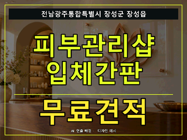 전남광주통합특별시 장성군 장성읍 피부관리샵 입체간판 무료견적 안내 썸네일 · AI 연출 배경
