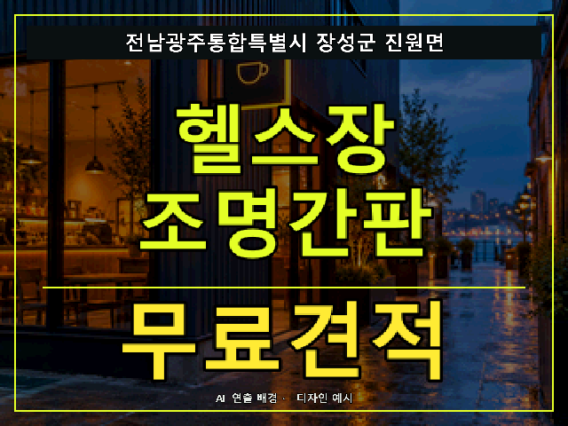 전남광주통합특별시 장성군 진원면 헬스장 조명간판 무료견적 안내 썸네일 · AI 연출 배경
