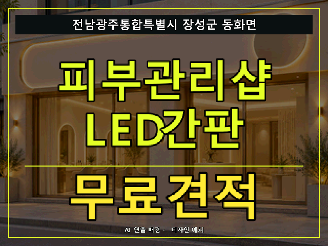 전남광주통합특별시 장성군 동화면 피부관리샵 LED간판 무료견적 안내 썸네일 · AI 연출 배경