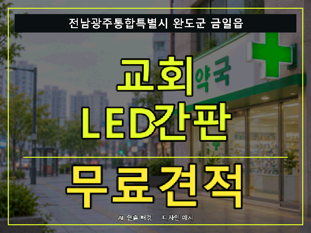 전남광주통합특별시 완도군 금일읍 교회 LED간판 무료견적 안내 썸네일 · AI 연출 배경