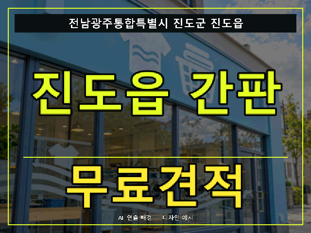 전남광주통합특별시 진도군 진도읍 간판 제작 무료견적 안내 썸네일 · AI 연출 배경