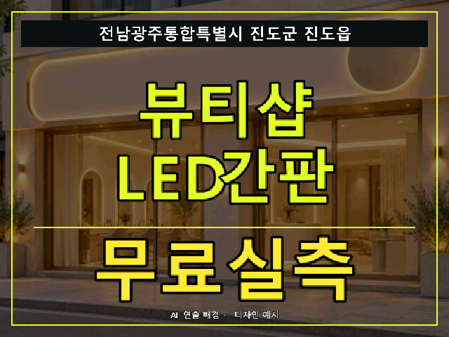 전남광주통합특별시 진도군 진도읍 뷰티샵 LED간판 무료실측 안내 썸네일 · AI 연출 배경