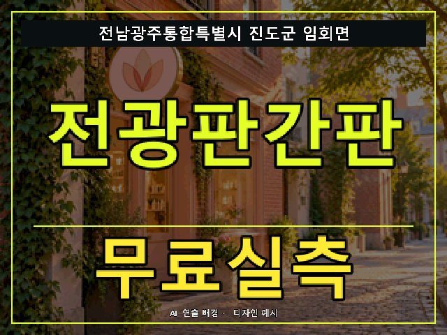 전남광주통합특별시 진도군 임회면 전광판간판 무료실측 안내 썸네일 · AI 연출 배경