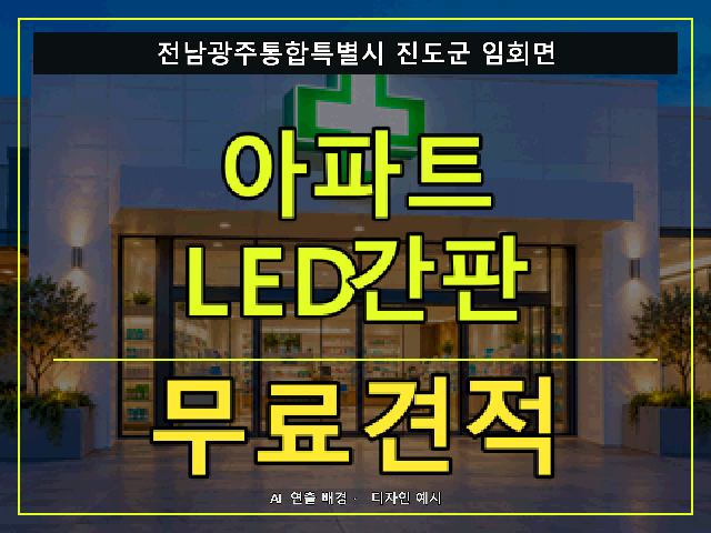 전남광주통합특별시 진도군 임회면 아파트 LED간판 무료견적 안내 썸네일 · AI 연출 배경